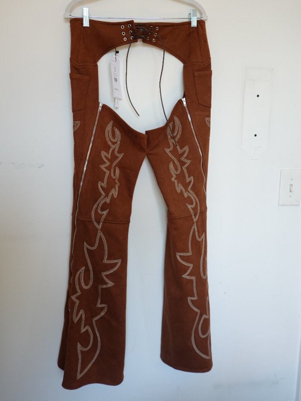 Akira Faux Suede Chaps in Brown